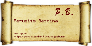 Perusits Bettina névjegykártya